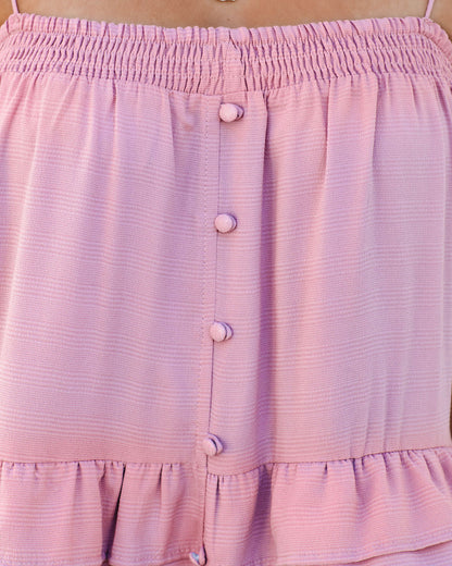 Brisbane Tiered Tassel Midi Dress - Mauve