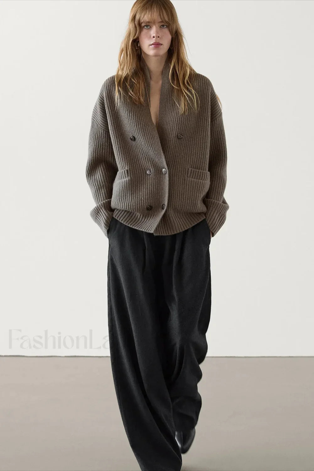 British Style Wool Knit Cardigan