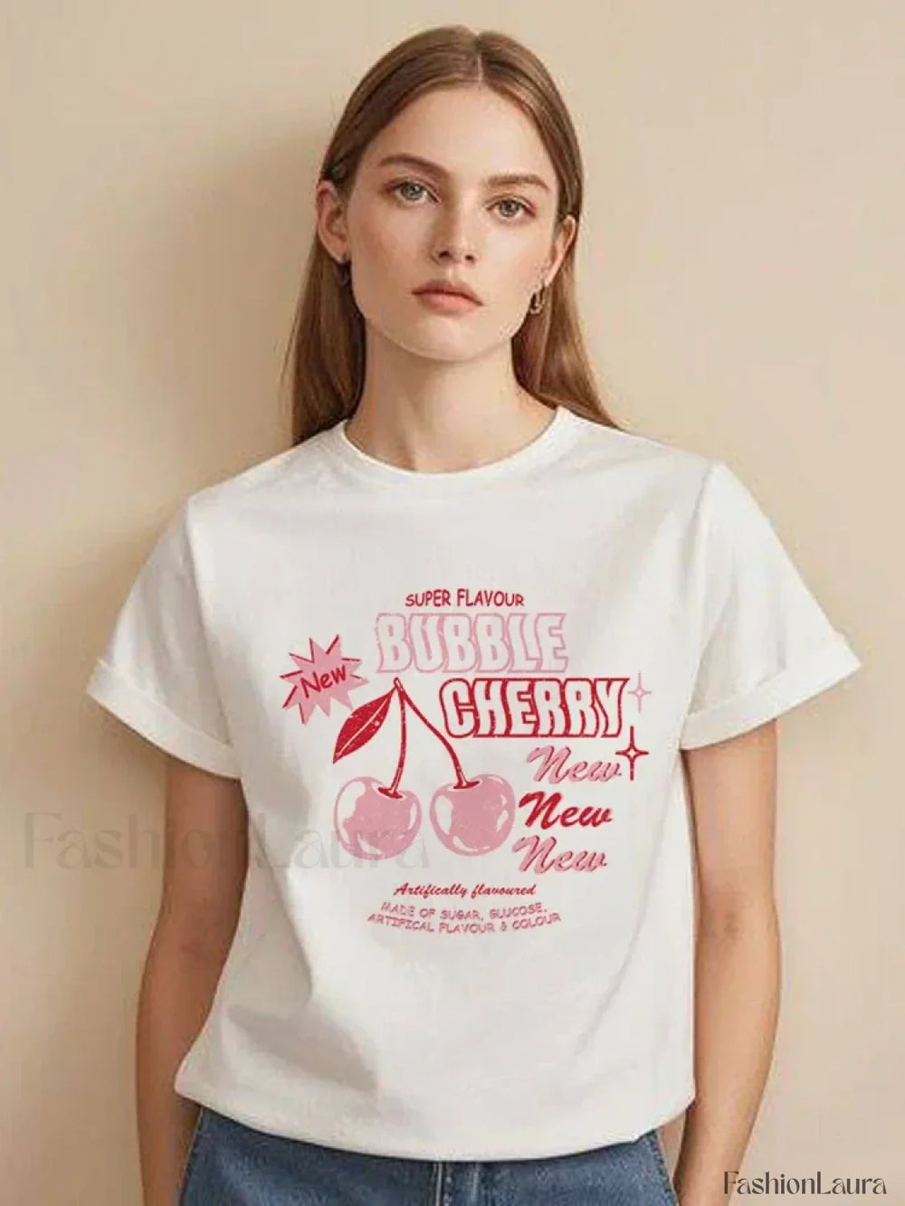 Bubble Cherry Cowgirl Western Alcohol Graphic T Shirt