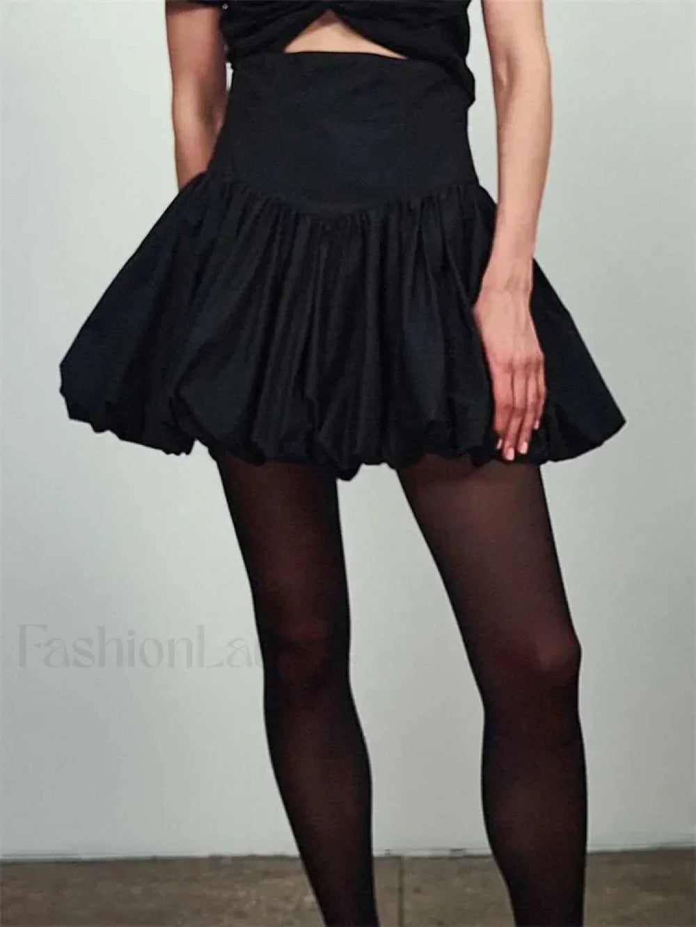 Bubble Hem Ruched Mini Skirt