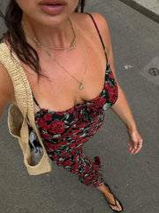 Bulgarian Roses Floral Cami Long Dress Dresses