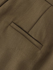 Business Casual Belted Trendy Straight Leg Dress Pants Pants