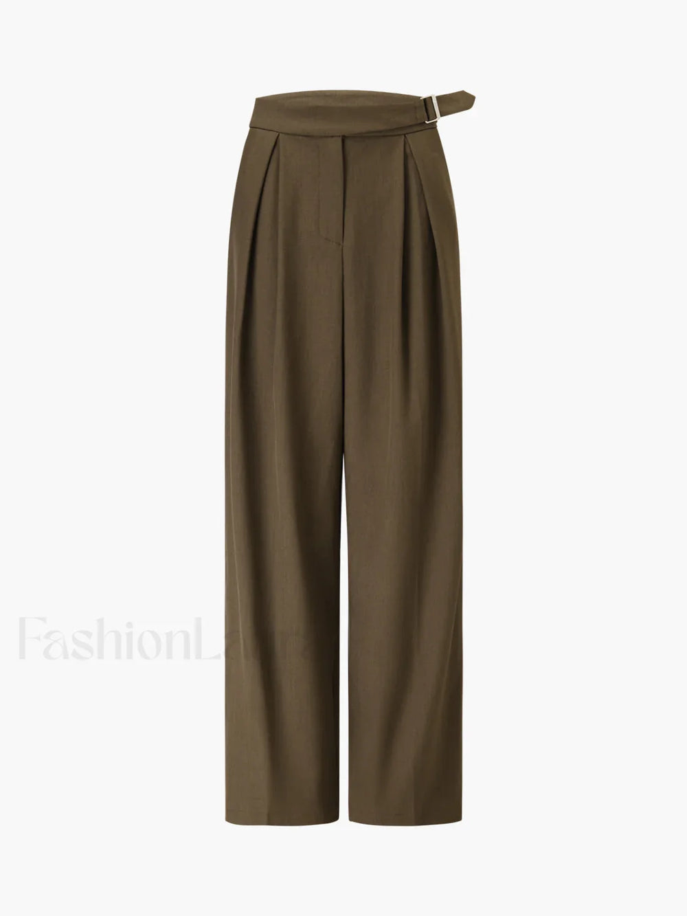 Business Casual Belted Trendy Straight Leg Dress Pants Pants