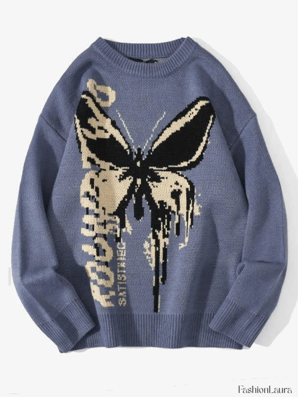 Butterfly Jacquard Sweater Blue / S Sweaters