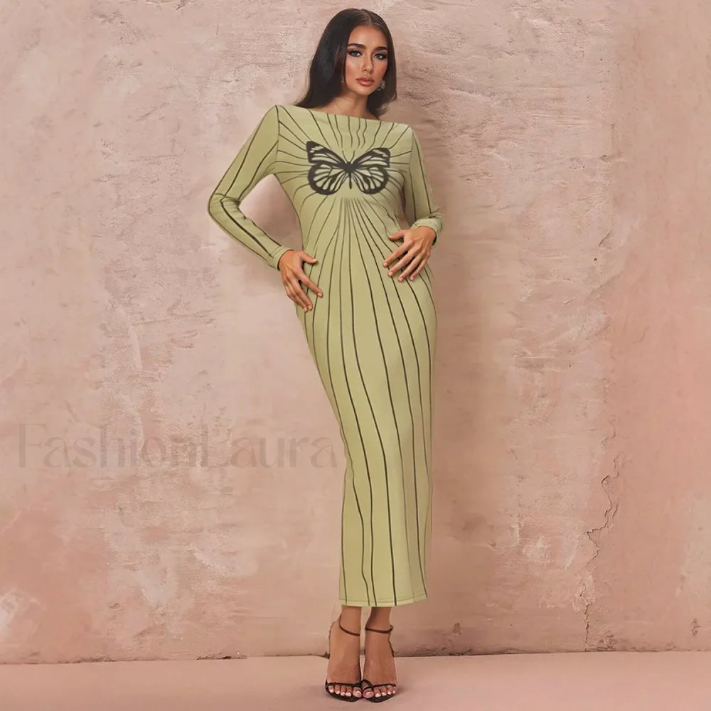 Butterfly Wrap Maxi Midi Dress