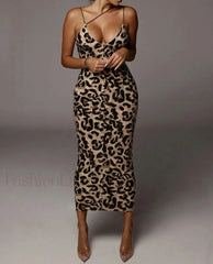 Button Detail High Slit Midi Dress