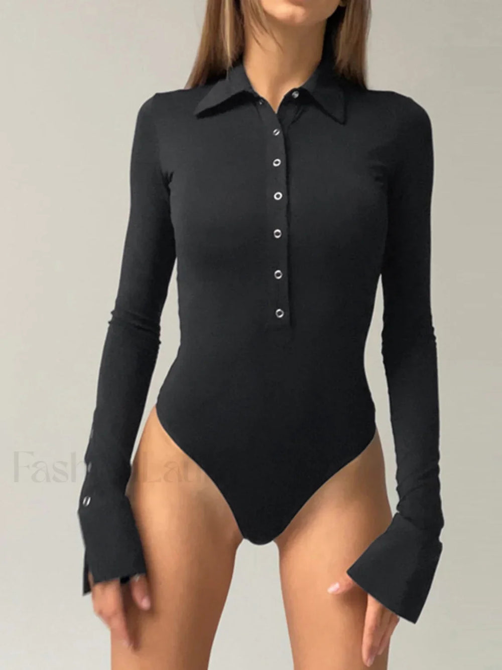 Button Down Collared Bodysuit Bodysuits