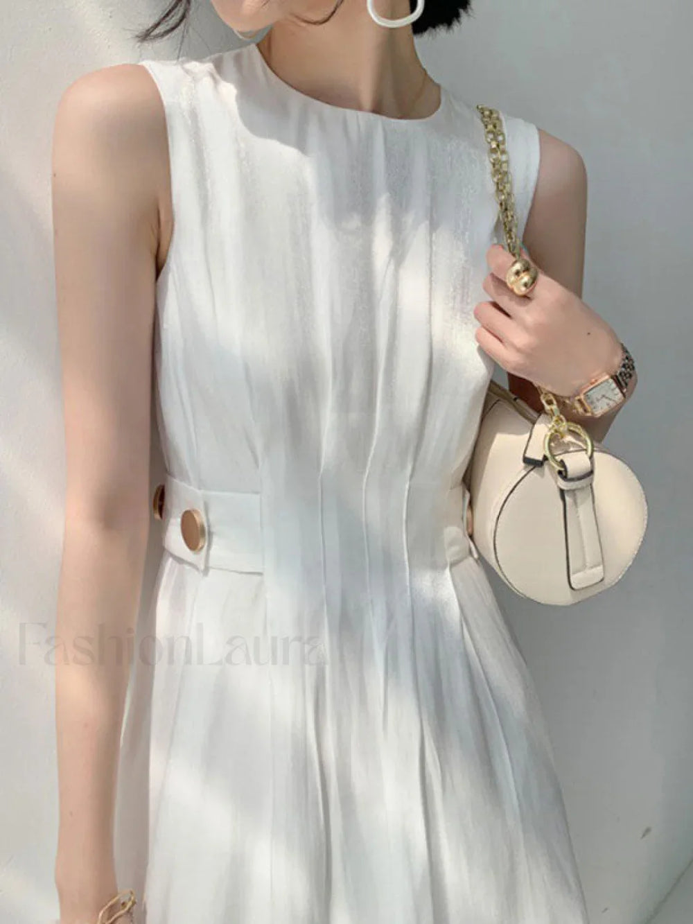 Button Embellished Satin Midi Dress Midi Dresses