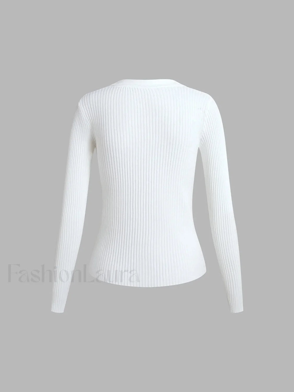 Button Up Graceful Collared Cardigan Sweaters L