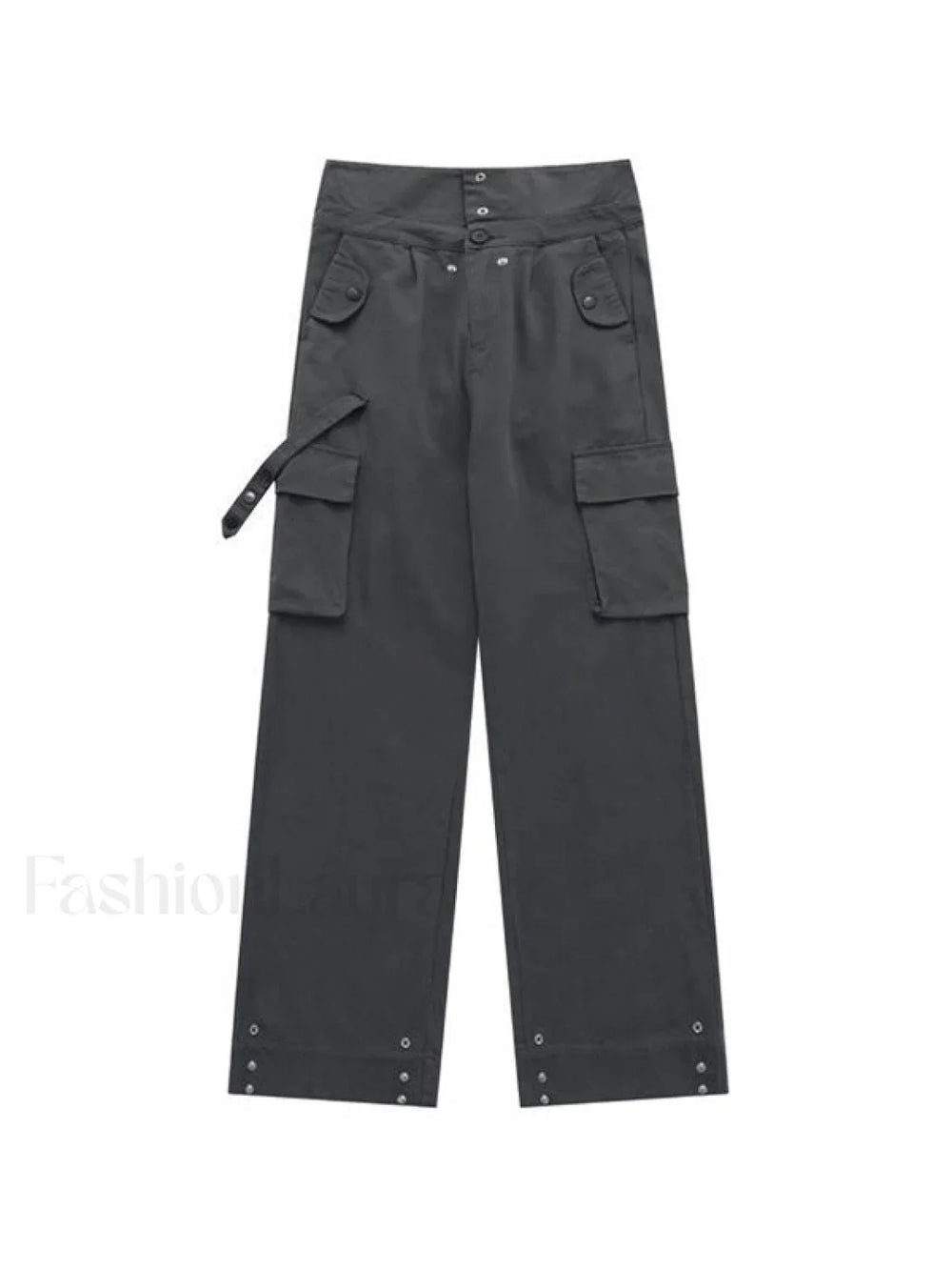 Buttoned High Waisted Cargo Pants Cargo Pants