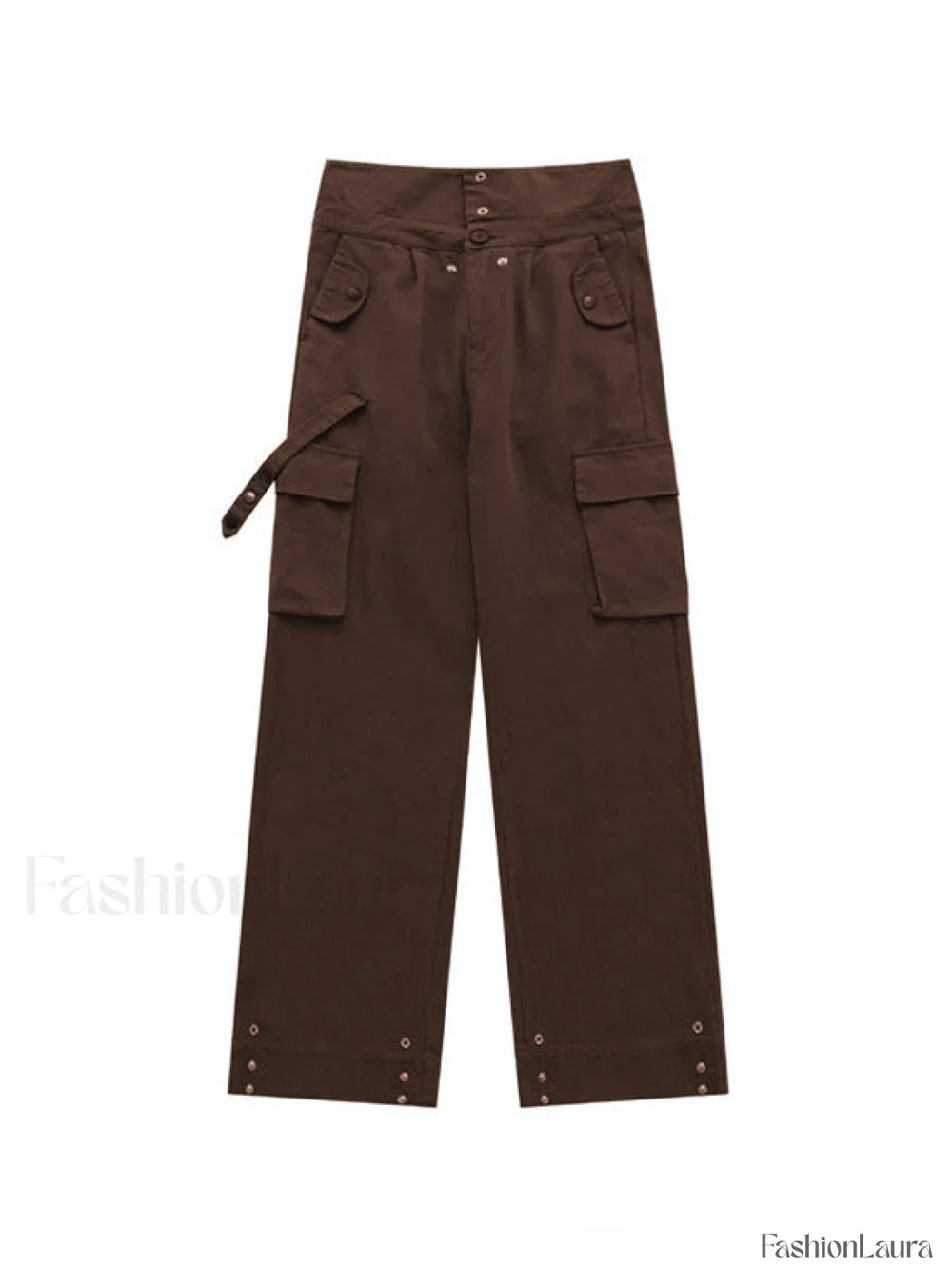 Buttoned High Waisted Cargo Pants Cargo Pants
