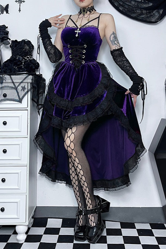 Gothic Lace-Up Waist Halloween Dress