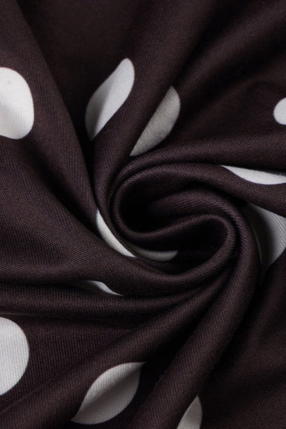 Polka Dot U-Neck Ruffled Bodycon Maxi Dress