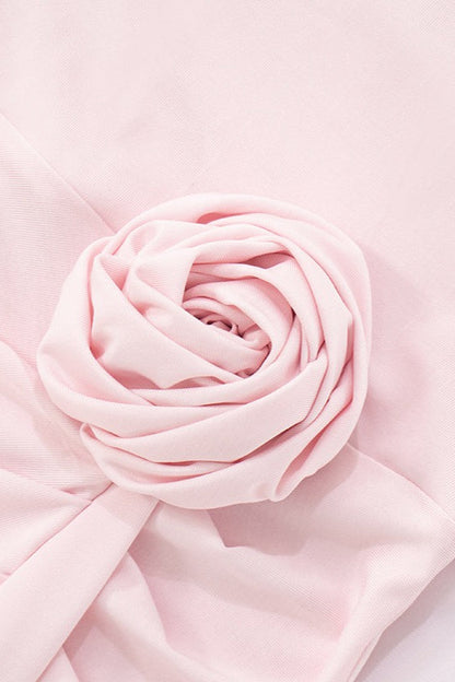 Strapless Floral Tie Maxi Dress