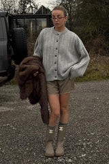 Soft Rib Relaxed Cardigan S / Light Grey