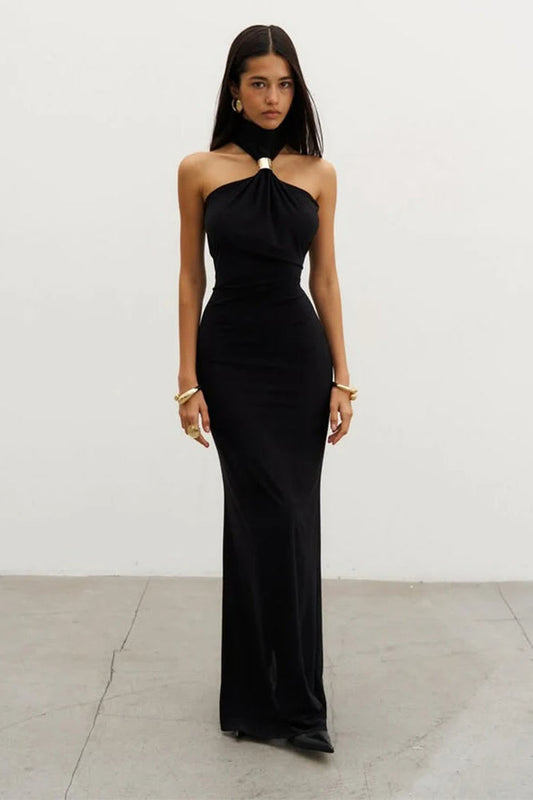 Dulzura Elegant Black Maxi Dress