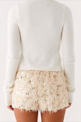 Apricot Sequin Low Waist Shorts