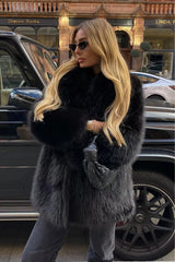 Solid Eco Faux Fur Coat Black / S coats