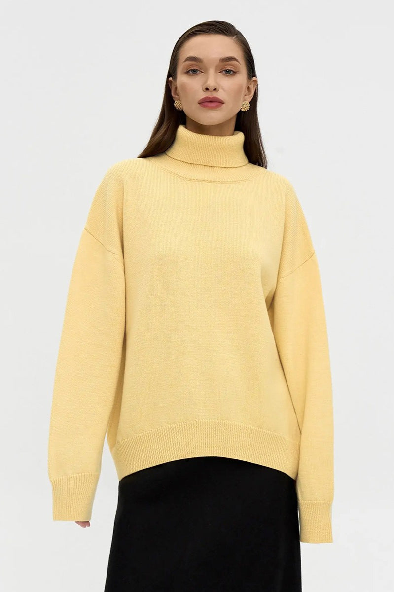 Turtleneck Loose Knit Pullover Sweater
