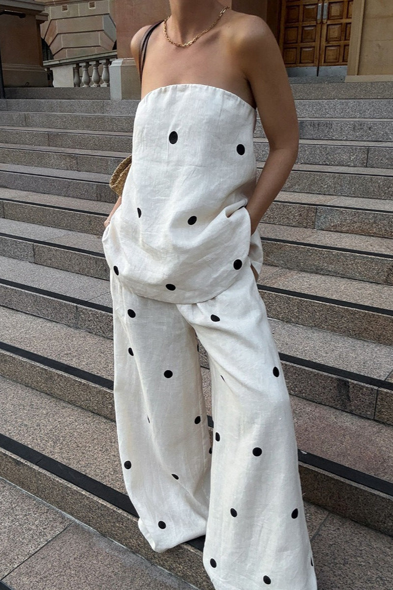 Cotton Polka Dot Tank Two Pieces Set