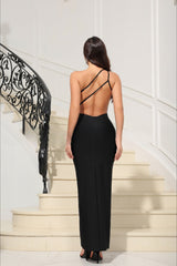Handmade Crystal Backless Formal Dress