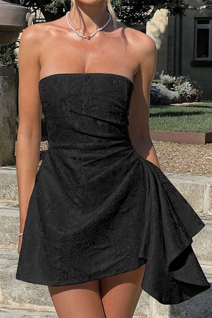 Strapless Jacquard Mini Party Dress