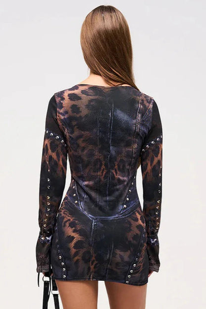 Y2K Long Sleeve Mini Dress