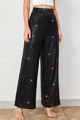 Elegant High Waist Wide Leg Straight Leg Pants