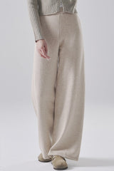 Solid Wool Straight Leg Knit Pants