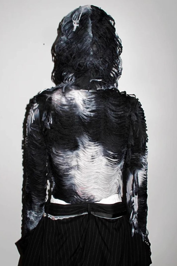 Dark Style Ruched Hoodie