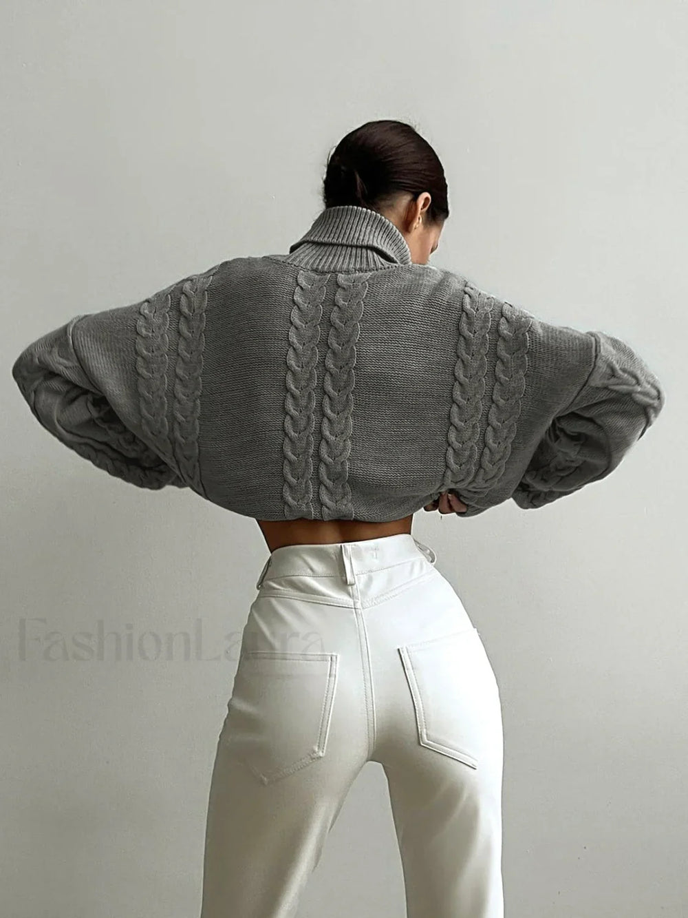 Cable Knit Turtleneck Oversized Sweater Sweaters