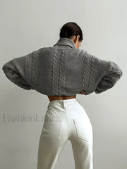 Cable Knit Turtleneck Oversized Sweater Sweaters