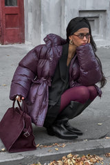 Solid Color Zipped Hooded Puffer Jacket