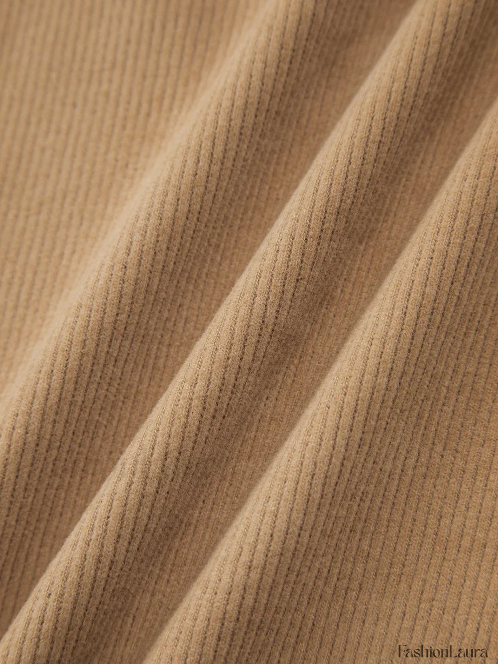 Camel Drawstring Ribbed Trendy Wide Leg Pants Pants