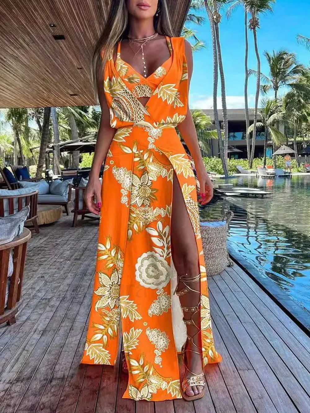 Camisole Two Piece Floral Dress