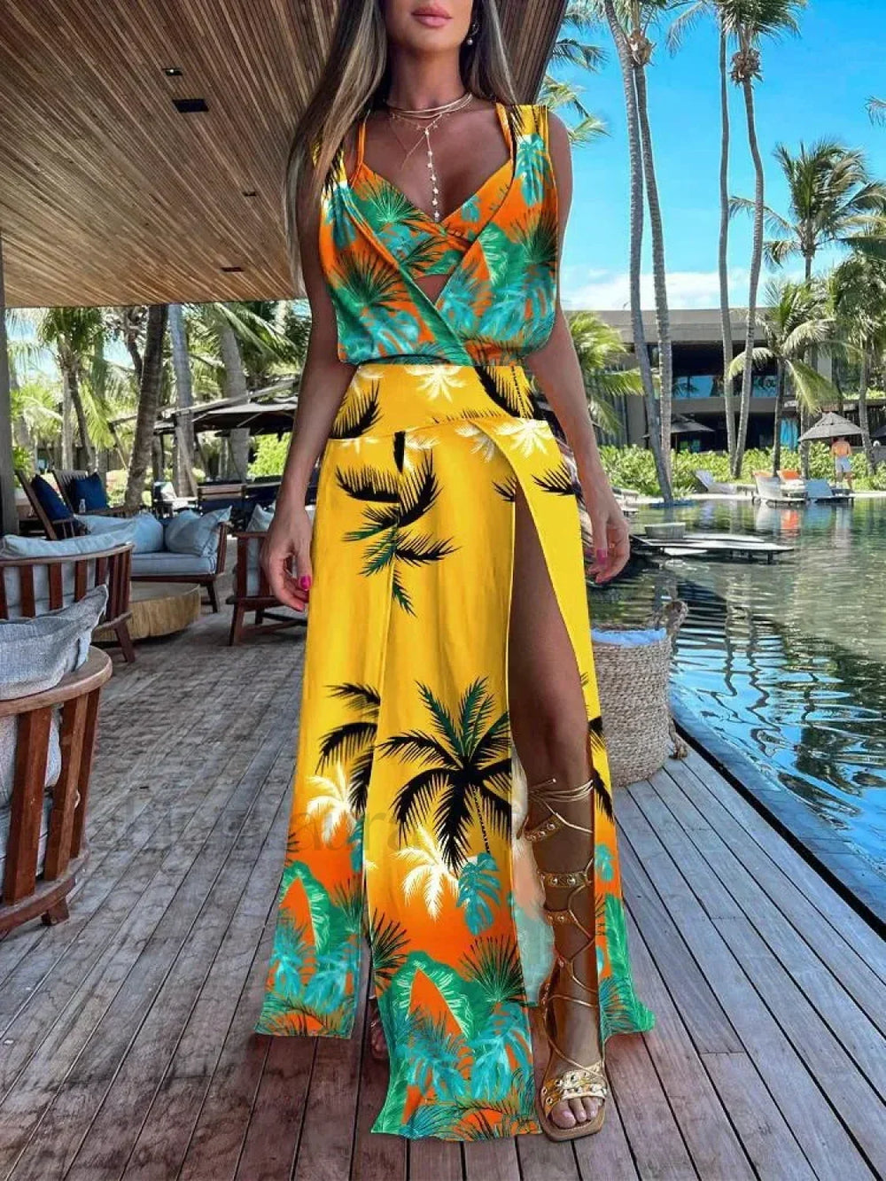 Camisole Two Piece Floral Dress