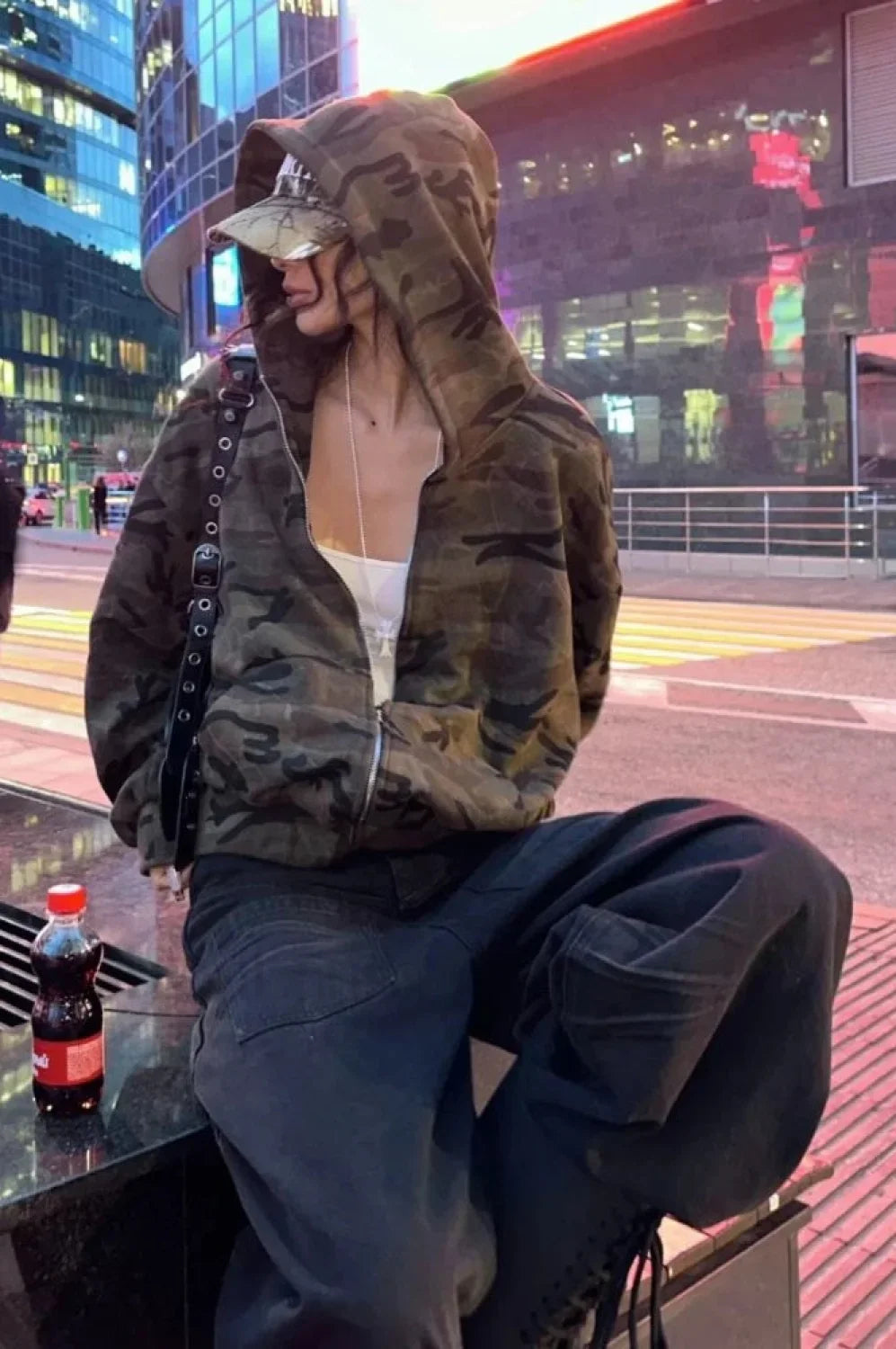 Camouflage Harajuku Zipper Hoodie