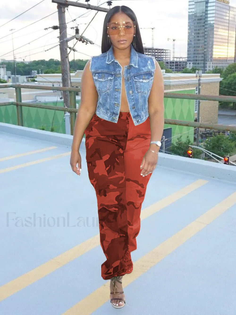 Camouflage Stitching Cargo Pants Pants