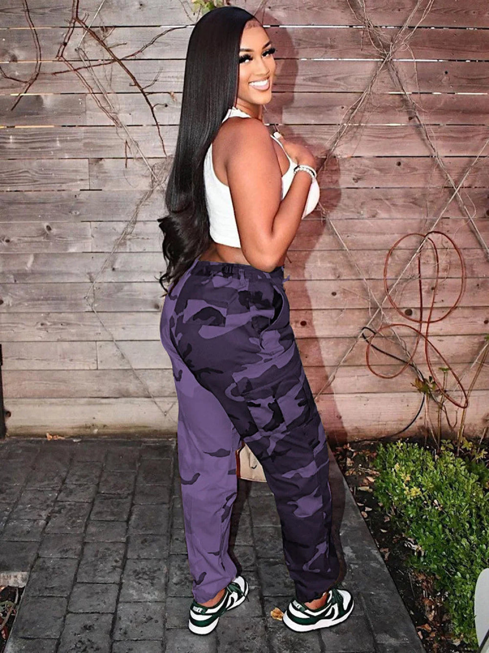 Camouflage Stitching Cargo Pants Pants