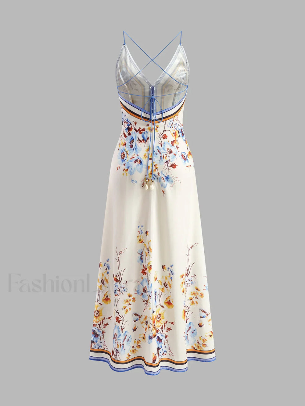 Casual Floral Printed Halter Long Dress Dresses