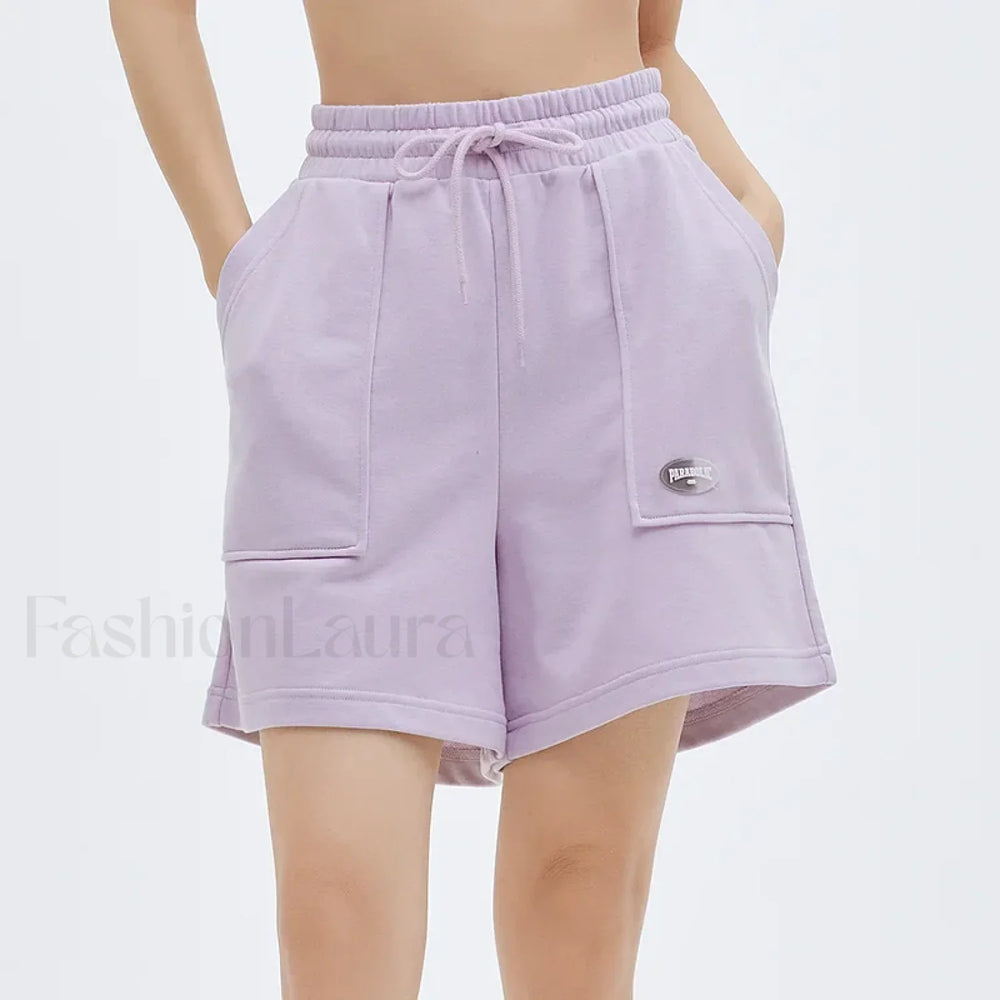 Casual Loose Daily Knitted Short Purple / S