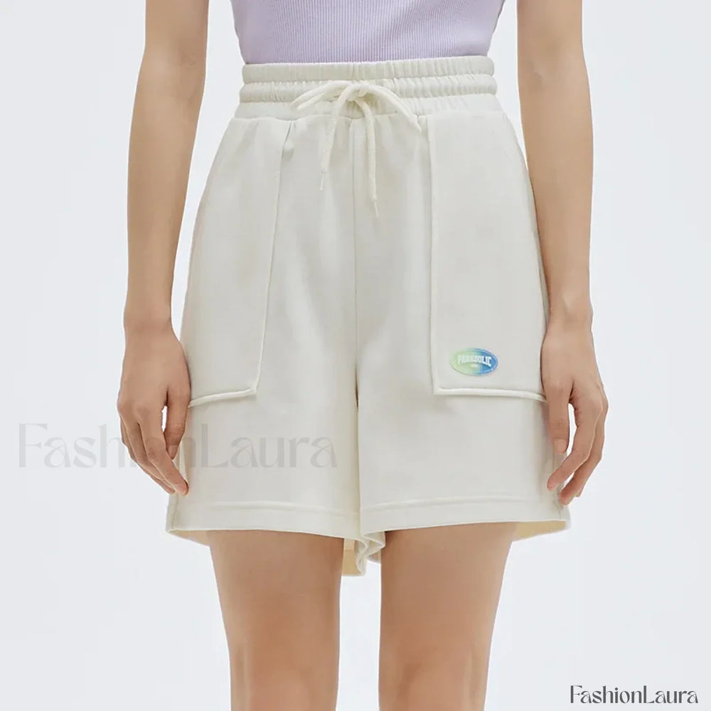 Casual Loose Knitted Sports Pajama Summer Short White / S