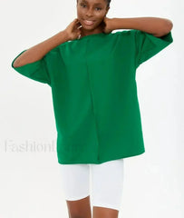 Casual Oversized Cotton Pink T Shirt