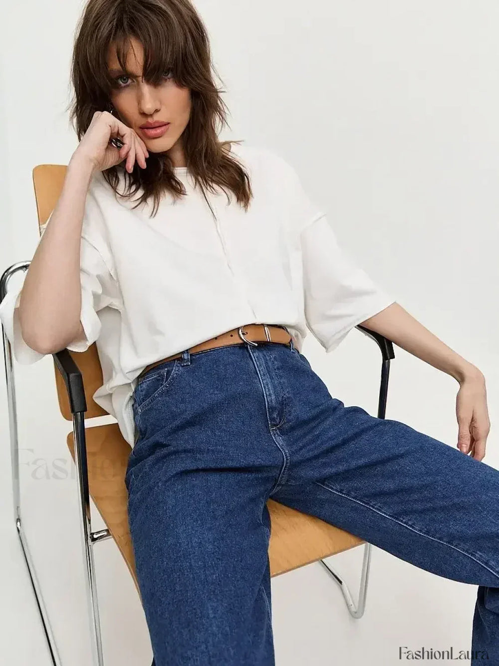 Casual Oversized Cotton Pink T Shirt White / M