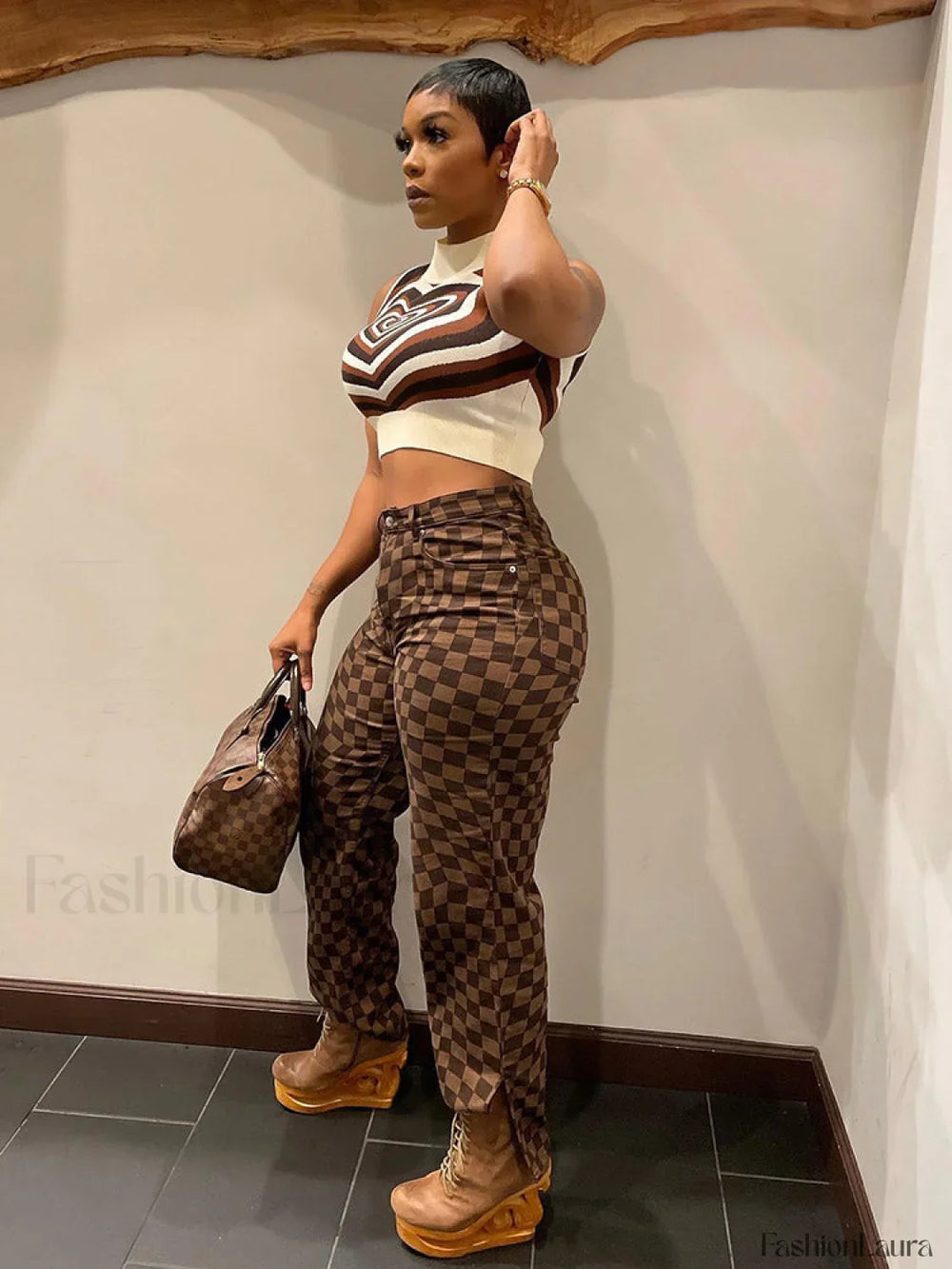 Casual Plaid Pants Pants