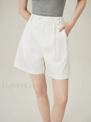 Casual Versatile High Waist Slim Fit Classic Women’s Short Beige / XS