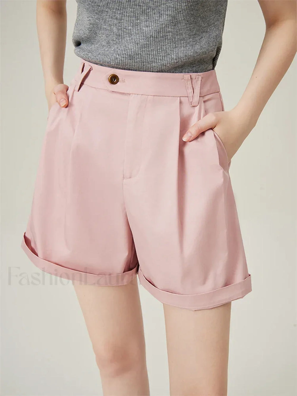 Casual Versatile High Waist Slim Fit Classic Women’s Short Pink / XS
