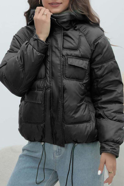 Bright Color Stand Collar Puffer Coat coats