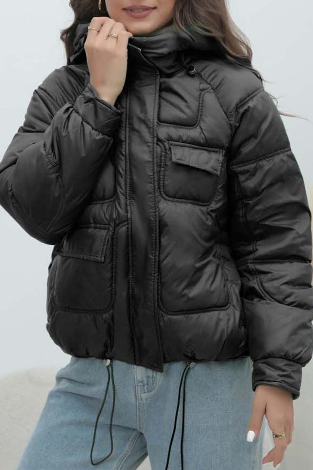 Bright Color Stand Collar Puffer Coat coats