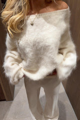 Soft Cozy Off-the-Shoulder Solid Sweater